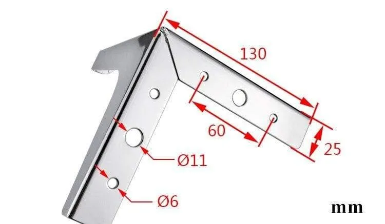 4 Stück dreieckige Metallmöbel Beine Schrankfuß Dreieckige Schlafsofa Tischbeine Möbel Füße Hardware Zubehör Silber