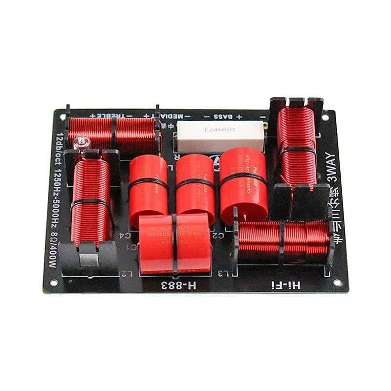 GHXAMP 400W 3-Wege-Frequenzweiche Hifi-Hochtöner Mitteltöner-Tieftöner-Lautsprecher-Frequenzweiche 1250H / 5000HZ Mit hohem Schutz 1PC