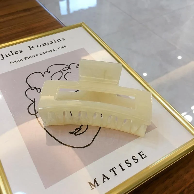 Rechteckige Haarkrallen Einfarbige Kunststoff-Haarspangen für Frauen Koreanisches Haarzubehör für Mädchen Schnallenbad Pferdeschwanzhalter