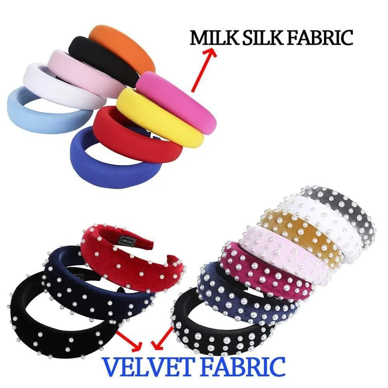 Mode Western Style Solid Colors Verdicken gepolsterte Stirnband Lünette Turban Frauen Haarbänder Mädchen Accessoires Kopfbedeckung