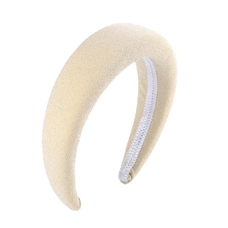 Mode Western Style Solid Colors Verdicken gepolsterte Stirnband Lünette Turban Frauen Haarbänder Mädchen Accessoires Kopfbedeckung