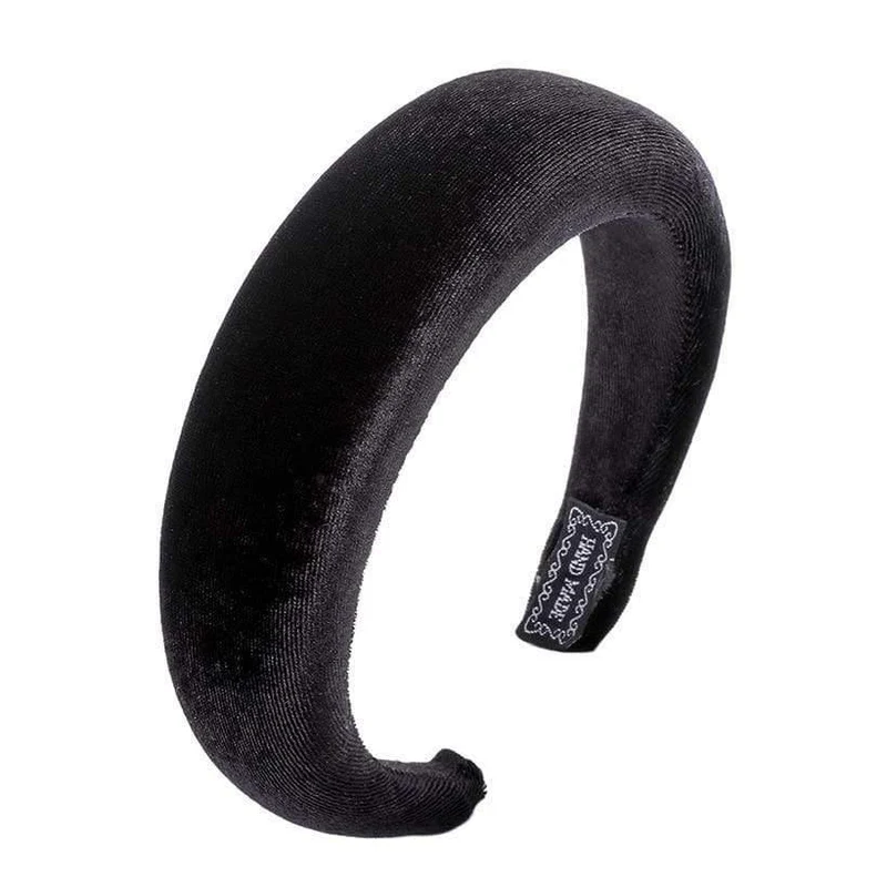 Mode Western Style Solid Colors Verdicken gepolsterte Stirnband Lünette Turban Frauen Haarbänder Mädchen Accessoires Kopfbedeckung