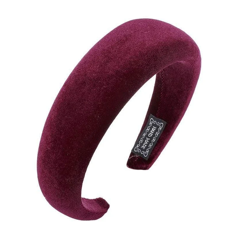 Mode Western Style Solid Colors Verdicken gepolsterte Stirnband Lünette Turban Frauen Haarbänder Mädchen Accessoires Kopfbedeckung