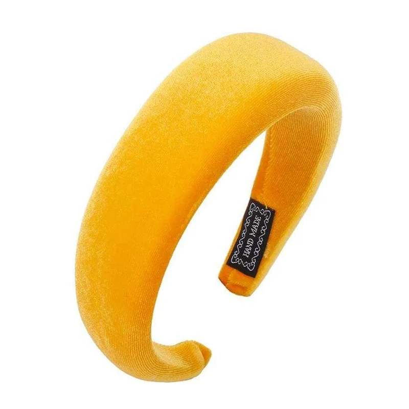 Mode Western Style Solid Colors Verdicken gepolsterte Stirnband Lünette Turban Frauen Haarbänder Mädchen Accessoires Kopfbedeckung