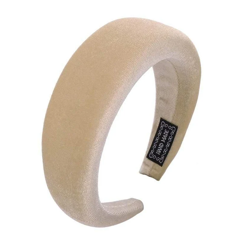Mode Western Style Solid Colors Verdicken gepolsterte Stirnband Lünette Turban Frauen Haarbänder Mädchen Accessoires Kopfbedeckung