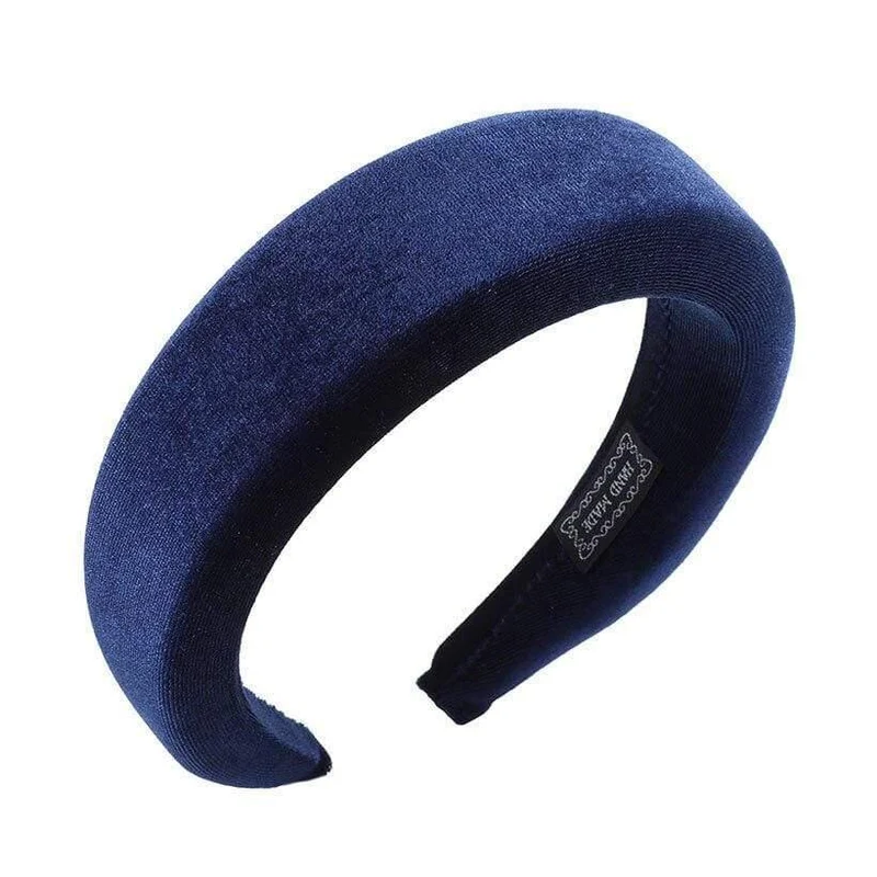 Mode Western Style Solid Colors Verdicken gepolsterte Stirnband Lünette Turban Frauen Haarbänder Mädchen Accessoires Kopfbedeckung