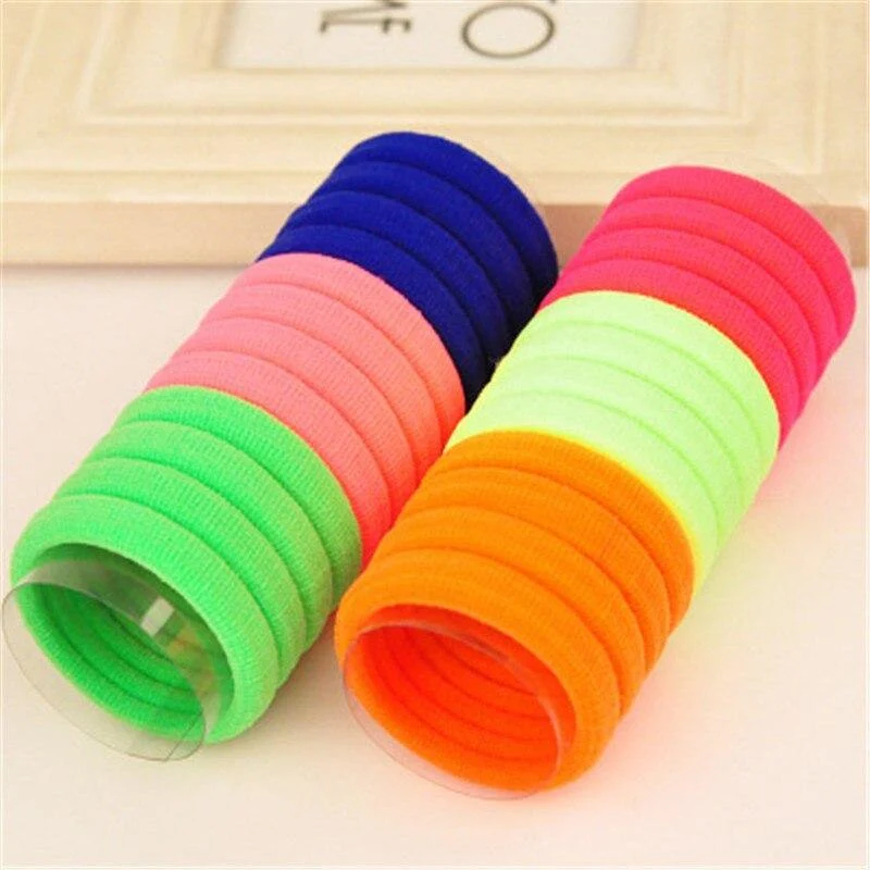 24 Stück / Los Mix Farbe Elastisches Haar Gummiband Zubehör Für Frauen Mädchen Kinder Baby Der Pferdeschwanzhalter Elastische Haarbänder
