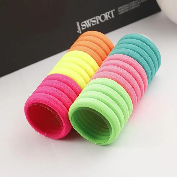 24 Stück / Los Mix Farbe Elastisches Haar Gummiband Zubehör Für Frauen Mädchen Kinder Baby Der Pferdeschwanzhalter Elastische Haarbänder
