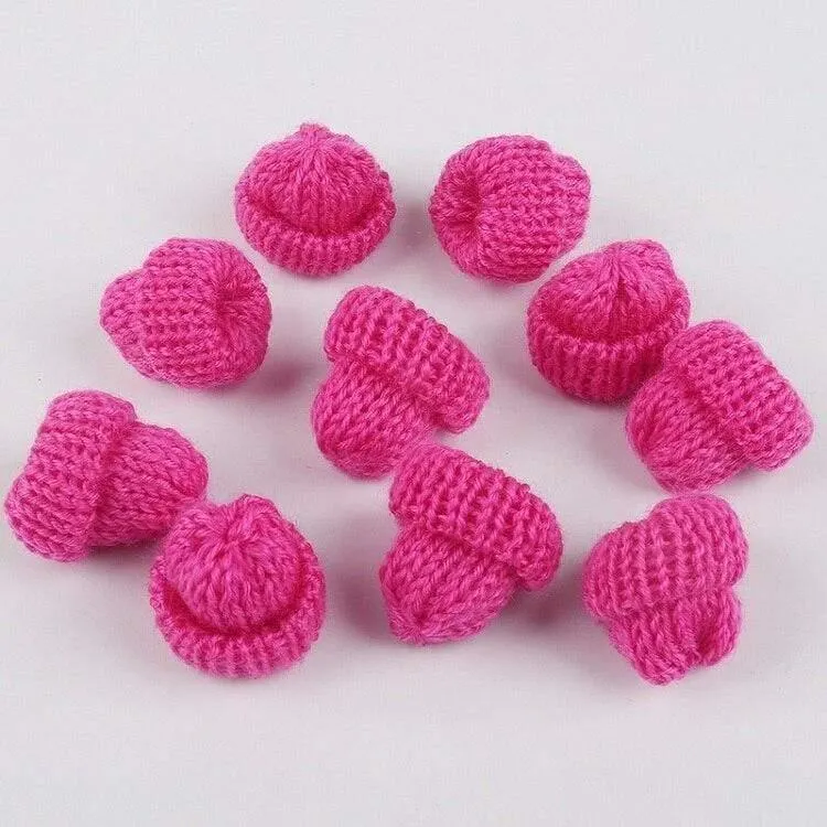 10pcs Nähen Mini Soft Hut für Kleidungsstück Dekoration Kinderpuppe Hut Kinder Haarschmuck DIY Art Craft Material