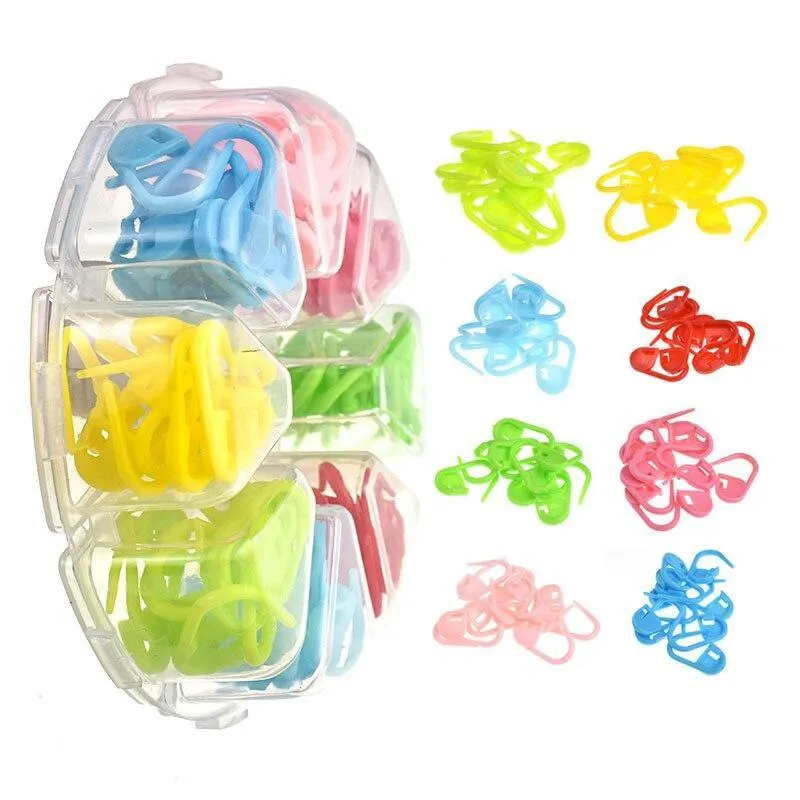 20-120 Stück Strickhalter Nadel Plastikstichmarkierungen DIY Nadel Kunst Handwerk Verriegelungsstich Gerillter Kabelstichhalter Nähen