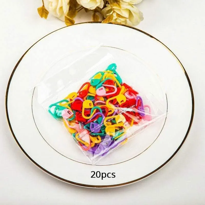 20-120 Stück Strickhalter Nadel Plastikstichmarkierungen DIY Nadel Kunst Handwerk Verriegelungsstich Gerillter Kabelstichhalter Nähen