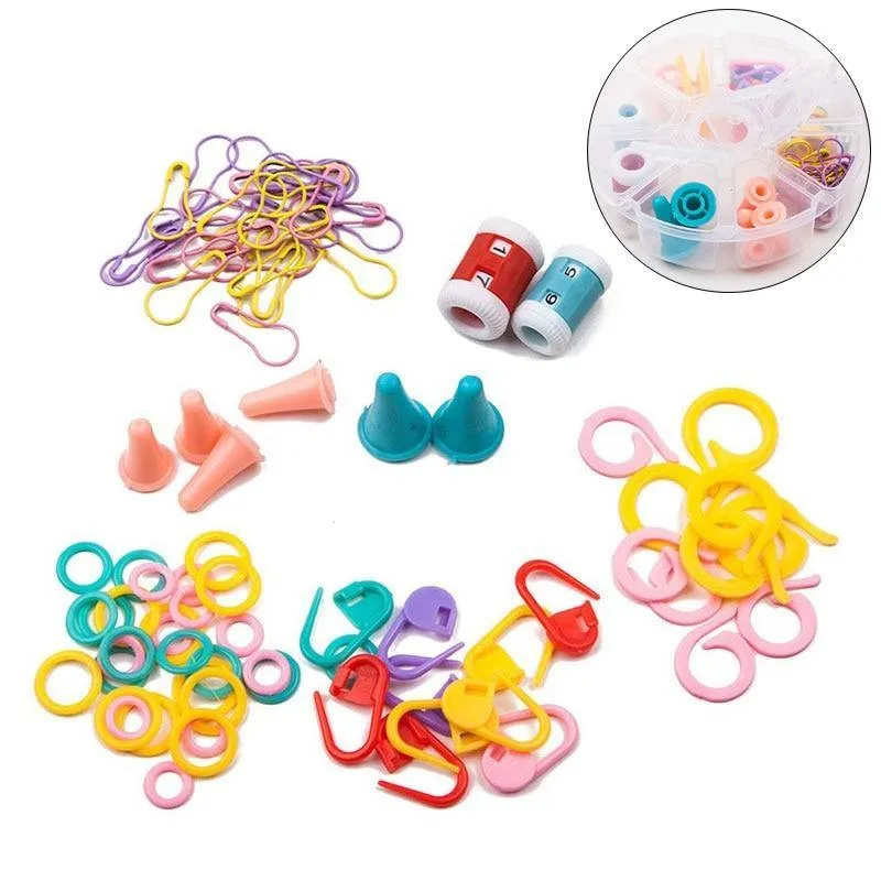 89Pcs Strickzubehör Nähwerkzeuge Zubehör für Häkelnadeln und Stricknadeln DIY Weave Arts Craft