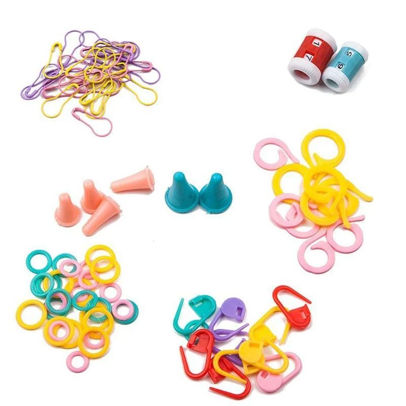 89Pcs Strickzubehör Nähwerkzeuge Zubehör für Häkelnadeln und Stricknadeln DIY Weave Arts Craft