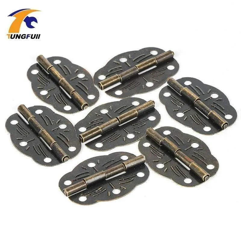 50 stücke 30*22mm Antike Scharnier Metall Druck Kleine Holz Geschenk Box Scharnier 6 Kleine Löcher Box Scharnier