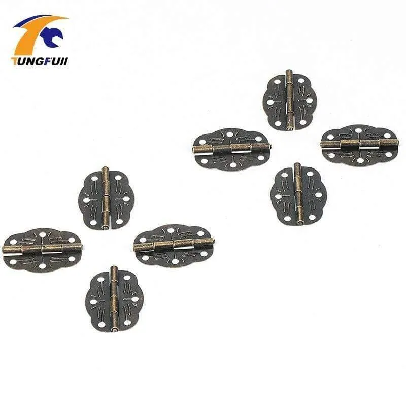 50 stücke 30*22mm Antike Scharnier Metall Druck Kleine Holz Geschenk Box Scharnier 6 Kleine Löcher Box Scharnier