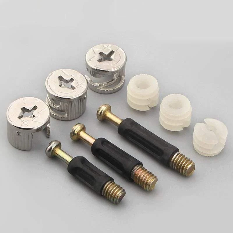 100 Sets Möbelverbindungsbeschlag Bolzenschraube 6 mm Außengewinde 40 mm Länge