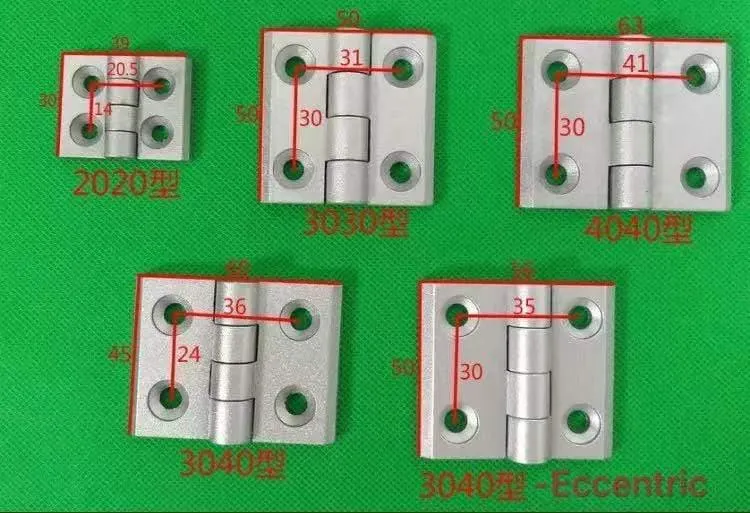 2020 3030 3040 4040 Metallscharnier, Zinklegierungsscharnier, fertiges Aluminiumscharnier, Türscharnierverbinder, schwarz oder silberfarben