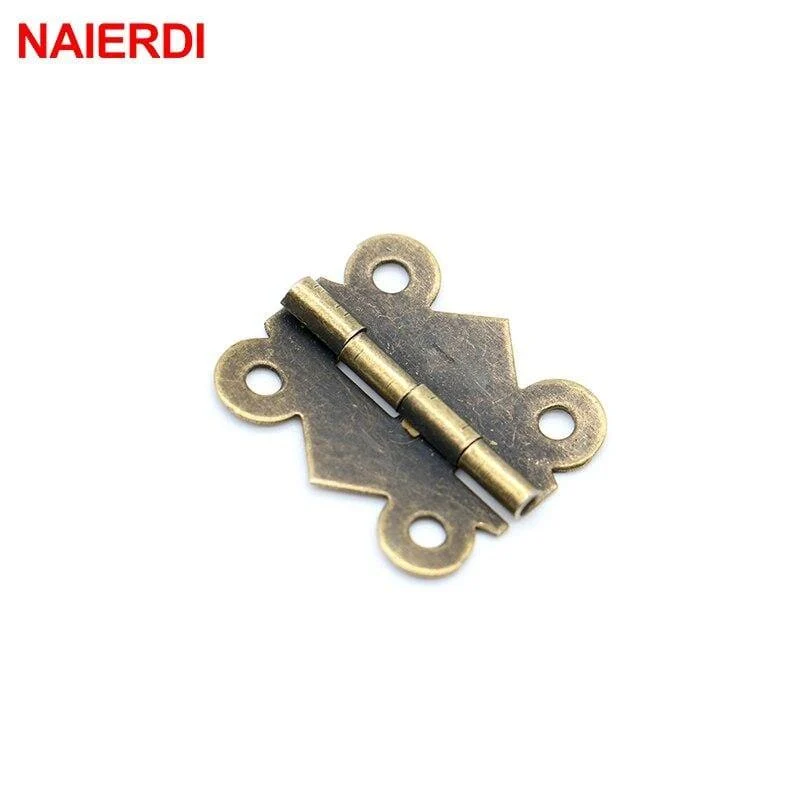10 Stück Mini-Schmetterlings-Türscharniere, 20 mm x 17 mm, Bronze, für Schrank, Schublade, Schmuckschatulle, zum Dekorieren von Scharnieren für Möbelbeschläge