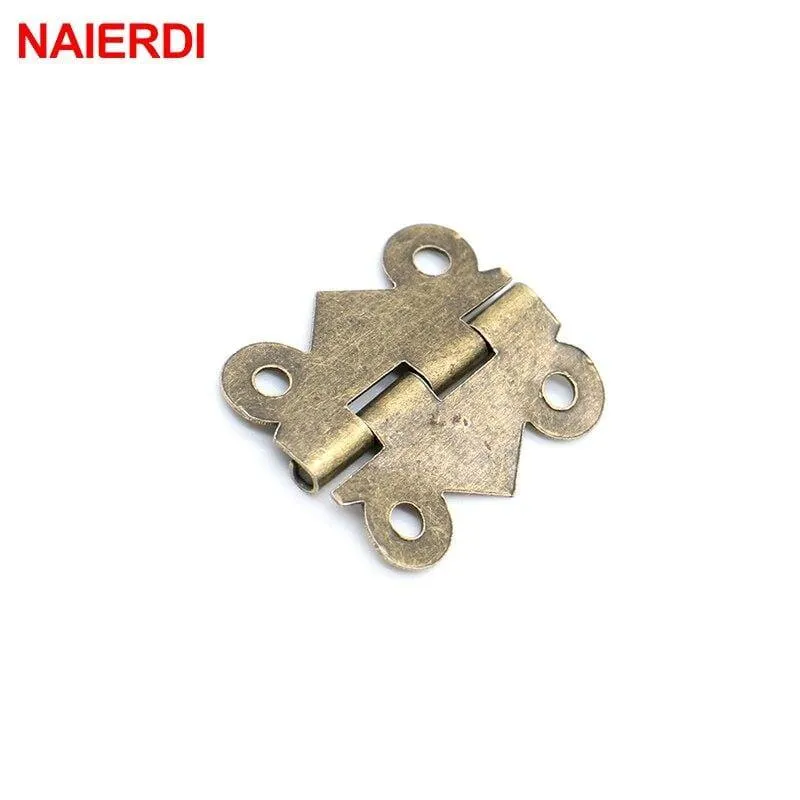 10 Stück Mini-Schmetterlings-Türscharniere, 20 mm x 17 mm, Bronze, für Schrank, Schublade, Schmuckschatulle, zum Dekorieren von Scharnieren für Möbelbeschläge