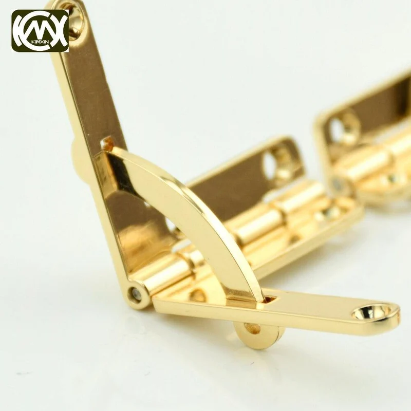 1 Satz (2 Anschlüsse und 1 Knopfschloss) 18 Karat goldene Zinklegierung Uhrengehäuse Kombination Scharnier und Schloss Hardware (18 Karat Golden)