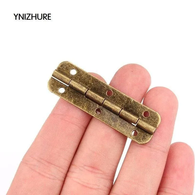 50pcs 50 * 15mm Limited Top Mode Möbel Scharniere Blum Antik Holz Geschenkbox Scharnier 6 Loch Scharniere für Schmuckschatullen