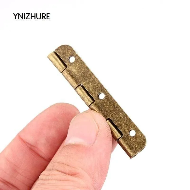 50pcs 50 * 15mm Limited Top Mode Möbel Scharniere Blum Antik Holz Geschenkbox Scharnier 6 Loch Scharniere für Schmuckschatullen