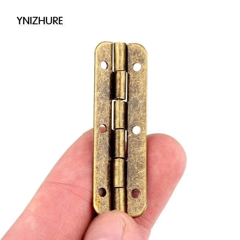 50pcs 50 * 15mm Limited Top Mode Möbel Scharniere Blum Antik Holz Geschenkbox Scharnier 6 Loch Scharniere für Schmuckschatullen