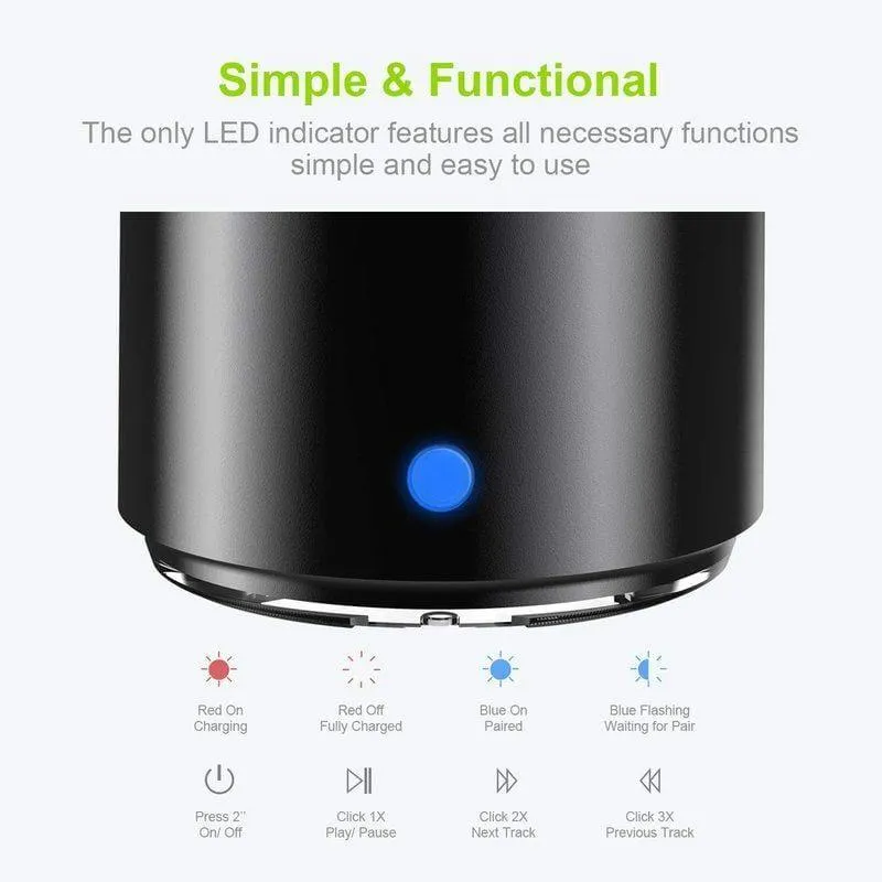 MIni-Bluetooth-Lautsprecher mit Tragetasche, Bassstrahler, tragbarer Lautsprecher Bluetooth 5.0 für draußen, zu Hause, unter der Dusche