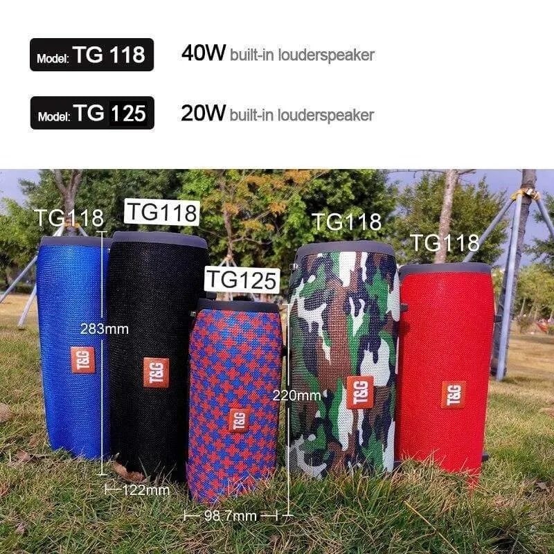 TG118 Wirklich 40W Bluetooth-Lautsprecher Tragbarer Säulen-Musik-Player Soundsystem Boombox Mit FM-Radio TF-Subwoofer Doppel TG 125
