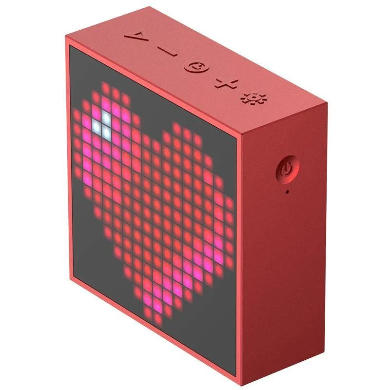Timebox Evo Bluetooth tragbarer Lautsprecher mit programmierbarem LED-Display für Uhrzeitalarm für Pixel Art Creation Einzigartiges Geschenk