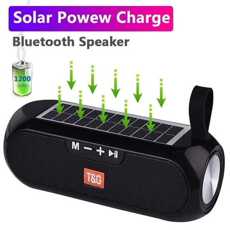 Tragbare Säule WirelessBluetooth Bass Lautsprecher Stereo Spieluhr Solar Power Bank Boombox Wasserdichtes USB AUX FM Radio Super Bass