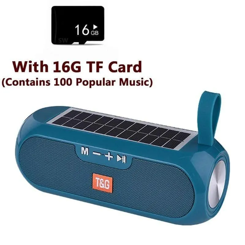 Tragbare Säule WirelessBluetooth Bass Lautsprecher Stereo Spieluhr Solar Power Bank Boombox Wasserdichtes USB AUX FM Radio Super Bass