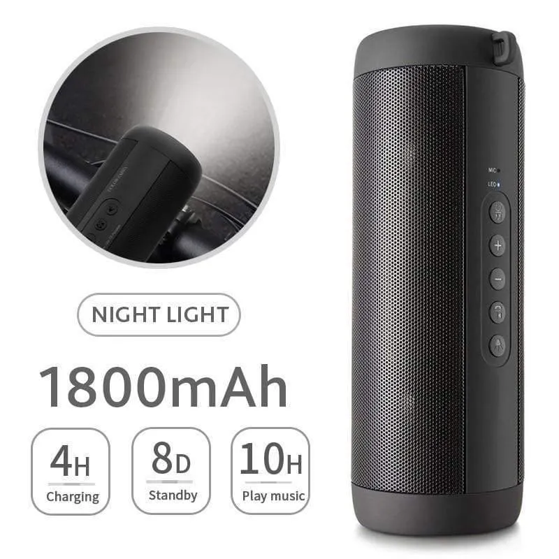 T2 Bluetooth Music Bass Lautsprecher Wasserdichter tragbarer LED-Außenlautsprecher für drahtlose Säulen Unterstützung für TF-Karte FM-Radio-Aux-Eingang