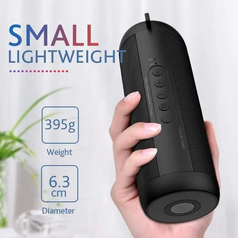 T2 Bluetooth Music Bass Lautsprecher Wasserdichter tragbarer LED-Außenlautsprecher für drahtlose Säulen Unterstützung für TF-Karte FM-Radio-Aux-Eingang