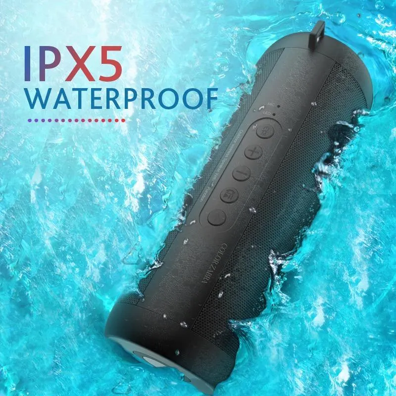 T2 Bluetooth Music Bass Lautsprecher Wasserdichter tragbarer LED-Außenlautsprecher für drahtlose Säulen Unterstützung für TF-Karte FM-Radio-Aux-Eingang