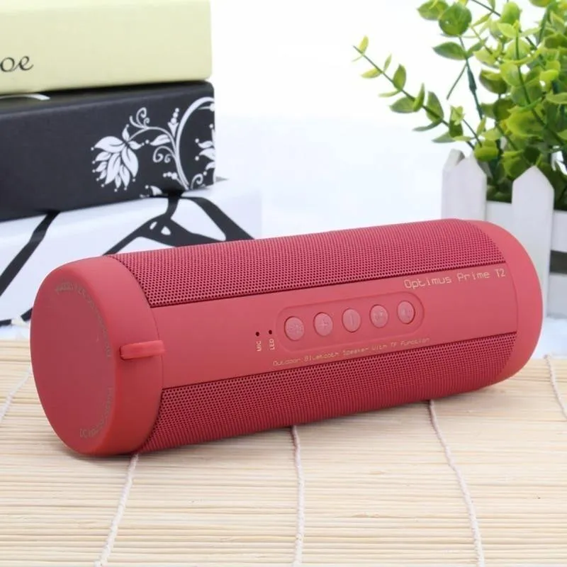 T2 Bluetooth Music Bass Lautsprecher Wasserdichter tragbarer LED-Außenlautsprecher für drahtlose Säulen Unterstützung für TF-Karte FM-Radio-Aux-Eingang
