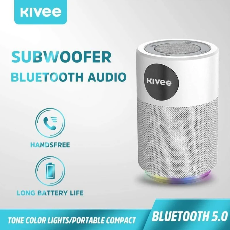 KIVEE Portable Column Bluetooth-Lautsprecher Drahtloser Stereo-Lautsprecher Wasserdichte Außenlautsprecher Musik für IPhone Xiaomi Huawei