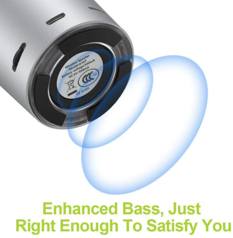 EWA A107s Mini Blue Tooth Lautsprecher True Wireless Stereo (TWS) Verbessern Sie die tragbaren Lautsprecher des Bass Radiator Bluetooth 5.0