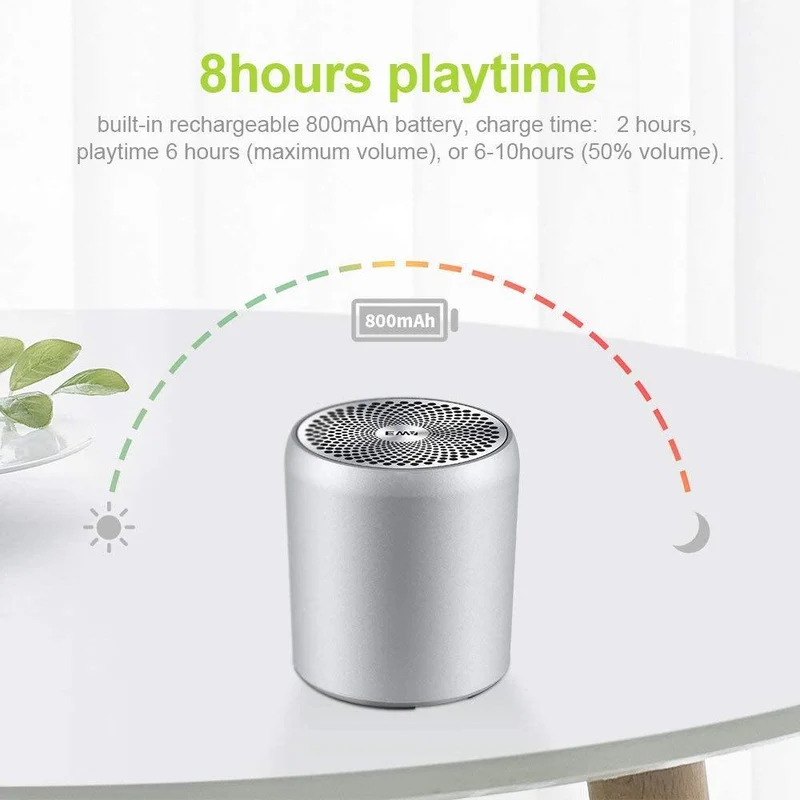 EWA A107s Mini Blue Tooth Lautsprecher True Wireless Stereo (TWS) Verbessern Sie die tragbaren Lautsprecher des Bass Radiator Bluetooth 5.0