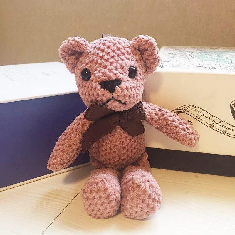18-20CM Teddybär Gefüllte Plüschtiere Niedliches Kleid Kaninchen Anhänger Puppen Geschenke Geburtstag Hochzeitsfeier Dekor