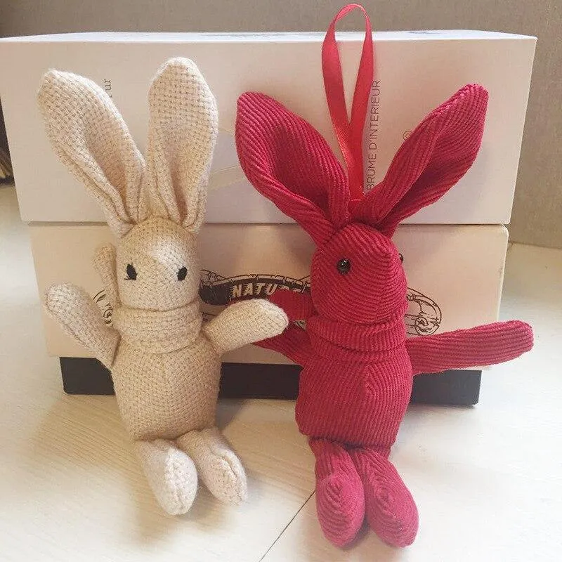 18-20CM Teddybär Gefüllte Plüschtiere Niedliches Kleid Kaninchen Anhänger Puppen Geschenke Geburtstag Hochzeitsfeier Dekor