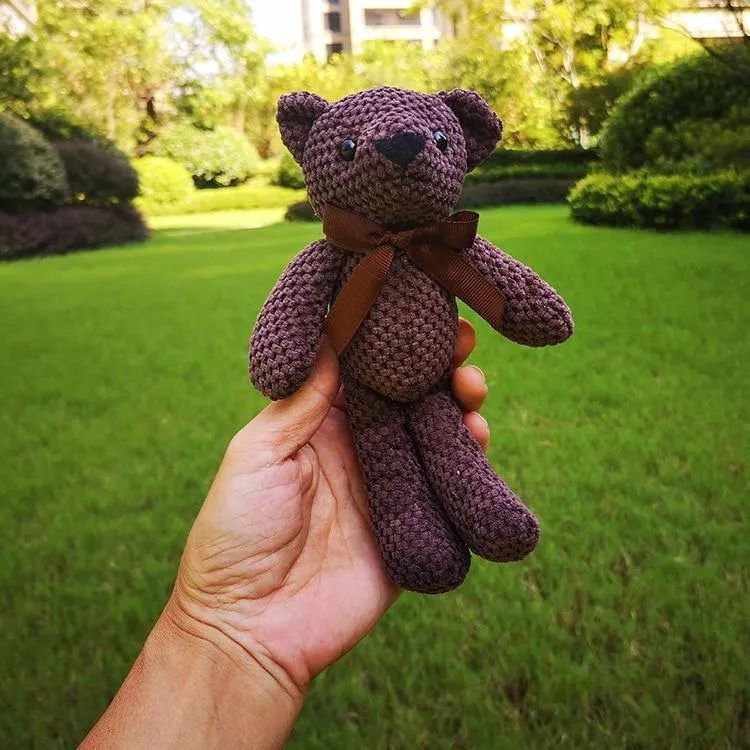 18-20CM Teddybär Gefüllte Plüschtiere Niedliches Kleid Kaninchen Anhänger Puppen Geschenke Geburtstag Hochzeitsfeier Dekor