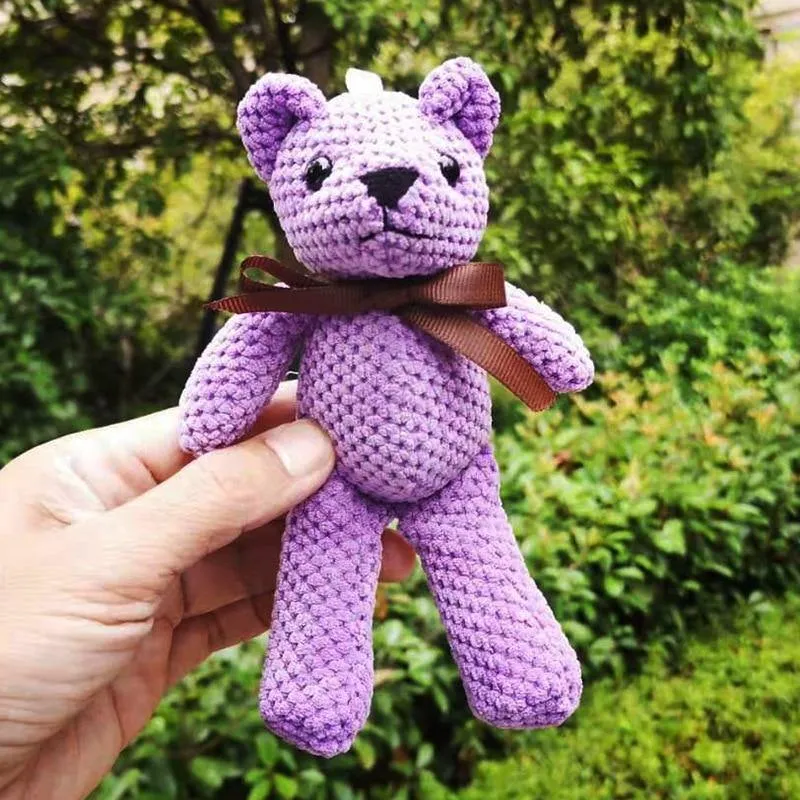 18-20CM Teddybär Gefüllte Plüschtiere Niedliches Kleid Kaninchen Anhänger Puppen Geschenke Geburtstag Hochzeitsfeier Dekor