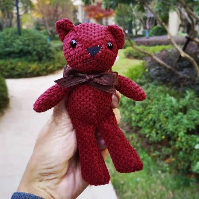18-20CM Teddybär Gefüllte Plüschtiere Niedliches Kleid Kaninchen Anhänger Puppen Geschenke Geburtstag Hochzeitsfeier Dekor