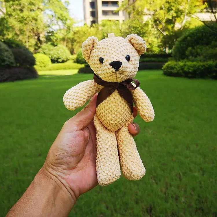 18-20CM Teddybär Gefüllte Plüschtiere Niedliches Kleid Kaninchen Anhänger Puppen Geschenke Geburtstag Hochzeitsfeier Dekor
