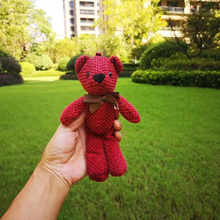 18-20CM Teddybär Gefüllte Plüschtiere Niedliches Kleid Kaninchen Anhänger Puppen Geschenke Geburtstag Hochzeitsfeier Dekor