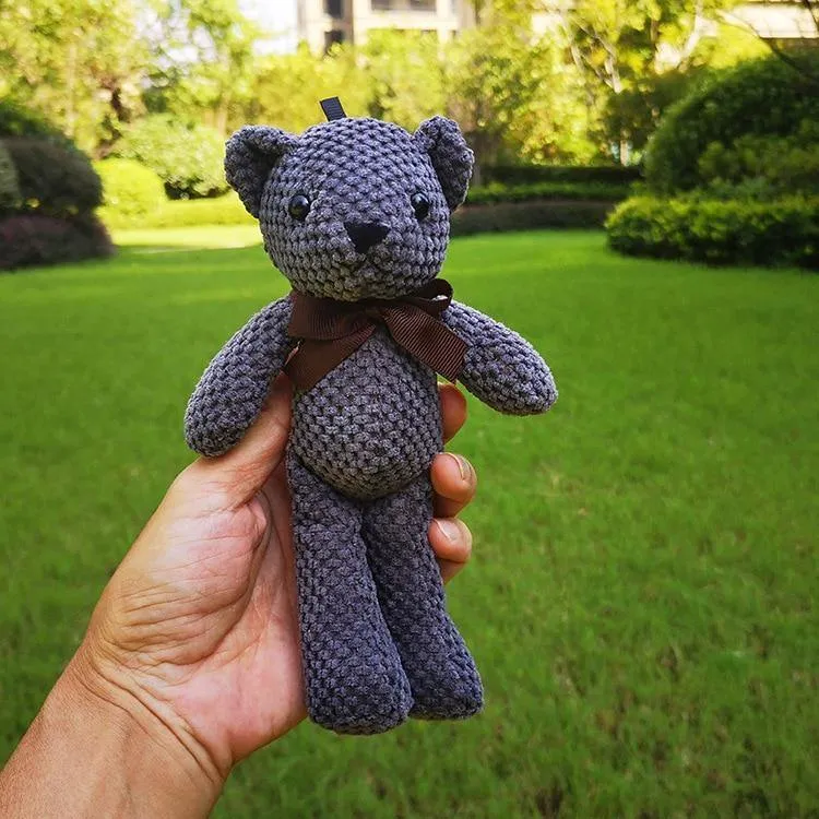 18-20CM Teddybär Gefüllte Plüschtiere Niedliches Kleid Kaninchen Anhänger Puppen Geschenke Geburtstag Hochzeitsfeier Dekor