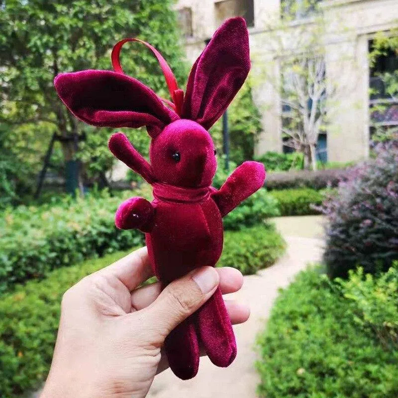 18-20CM Teddybär Gefüllte Plüschtiere Niedliches Kleid Kaninchen Anhänger Puppen Geschenke Geburtstag Hochzeitsfeier Dekor