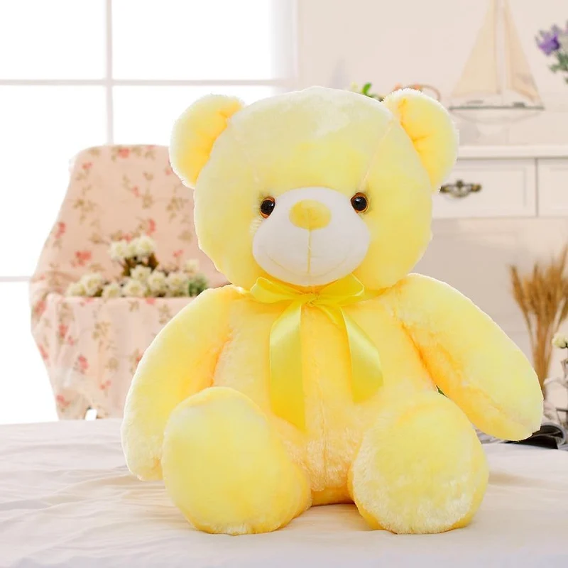 50cm Creative Light Up LED Teddybär Kuscheltiere Plüschtier Bunt leuchtendes Weihnachtsgeschenk für Kinder Kissen