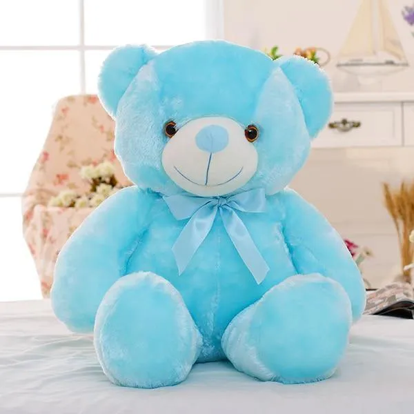 50cm Creative Light Up LED Teddybär Kuscheltiere Plüschtier Bunt leuchtendes Weihnachtsgeschenk für Kinder Kissen